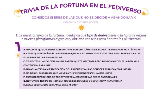 Trivia de la Fortuna en el fediverso - identifíca que tipo de dudosa eres a migrar a plataformas alternativas